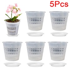 5Pcs Clear Orchid Pots with