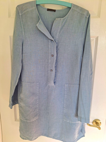 Oska blue linen tunic top - oska,
