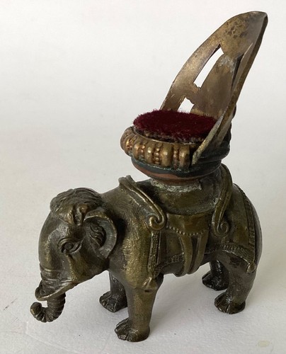 Antique bronze elephant with - bronze,