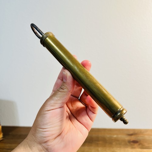 Vintage brass grease gun - brass,