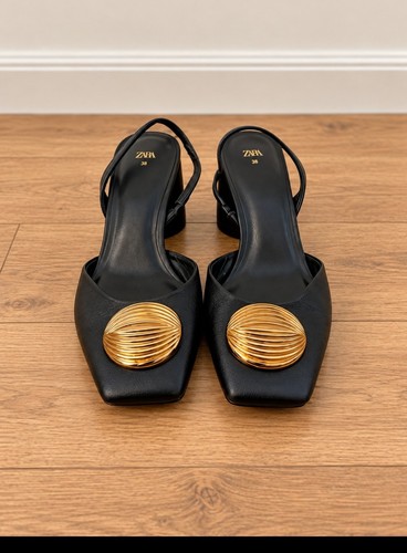 Zara black leather - leather, back