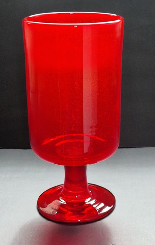Vintage red art glass vase - vintage,