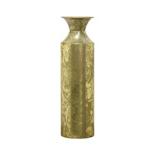 16" High Gold Metal Decorative Tall Floor Vase - Metallic Centerpiece Vases f...