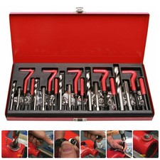 131Pcs Thread Repair Kit Metric & Imperial HSS Drill Helicoil Tap Insert Repair