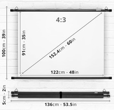 Duronic BPS60/43 Simple Bar Wall Mountable HD Projection Screen for | School | T