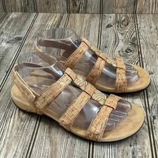 Vionic Womens 44 Amber Slip On Leather Slide Sandals TVW1275 Beige Size 7