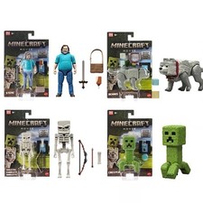 Minecraft Movie Steve Creeper Skeleton Wolf Collection Action Figures Toy Gift