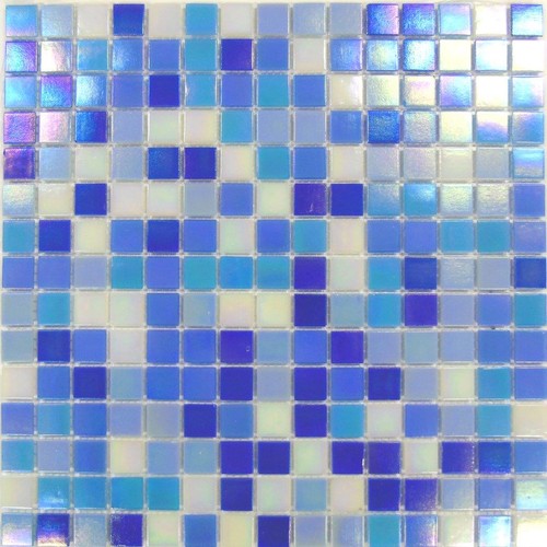 Blue white iridescent mix - white,