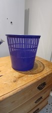 70s Vintage Mid Century Slatted Mesh Plastic Bin Waste Basket Trash Can Bin 