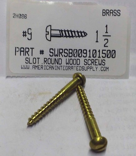 9x1 round head slotted - #9x1-1/2,