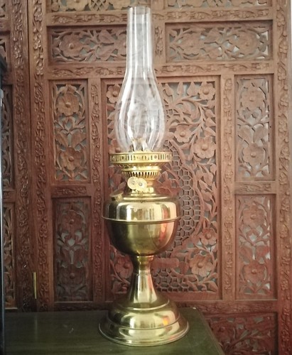 Vintage oil lamp - with, glass