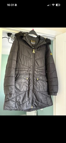 Barbour black puffer coat with - coat,