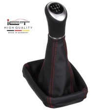 Leather gear shift knob for Chevrolet Opel Vauxhall Corsa C Combo thread red C65