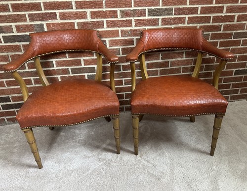 Pair vintage faux - of, bamboo