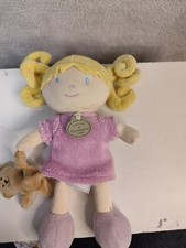 Doudou et Compagnie Paris 7" Plush Doll Dolly With Teddy French Rare