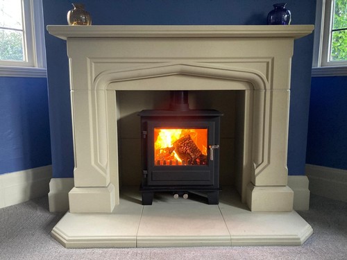 Gothic stone fireplace - gothic,
