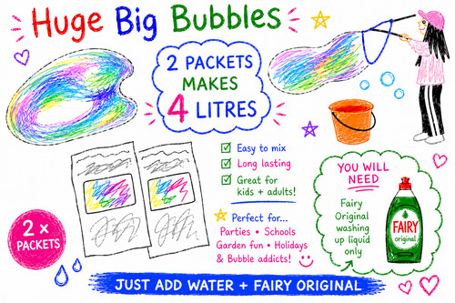 Bubble powder mix makes 4 - powder,