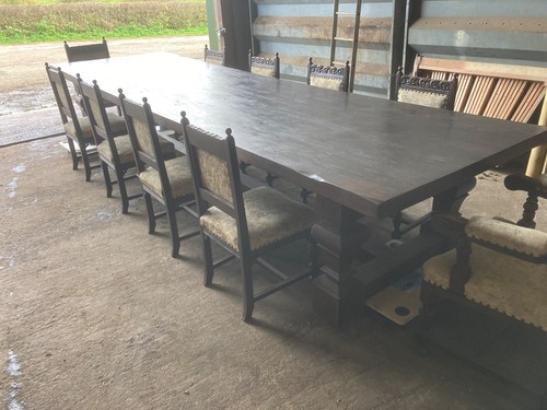 Oak table 1880s 14ft - oak,