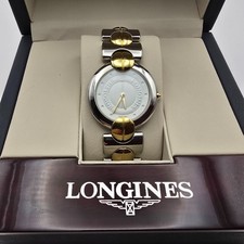 RODOLPHE by LONGINES LADIES WATCH GOLD PLATED/STEEL SWISS QUARTZ WITH BOX.