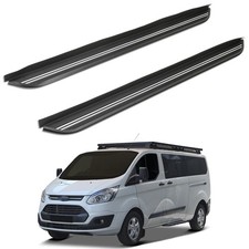 FOR FORD TRANSIT CUSTOM LWB 2012-2023 SIDE STEPS RUNNING BOARDS SIDE BARS PAIR