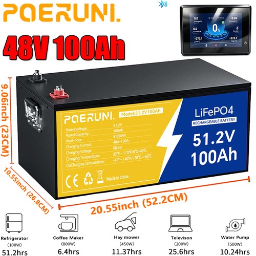 48v 100ah lifepo4 lithium - 100ah,