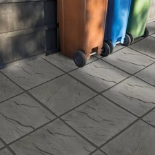 60 X BRADSTONE PEAK RIVEN DARK GREY PAVING SLABS 600X600MM CODE 23031 DEL INC