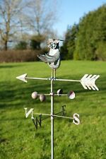 Wise Owl Weather Vane Decorative Verdigris Metal Wind Spinner Garden Decor