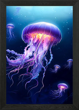 jellyfish blue Framed Wall Art