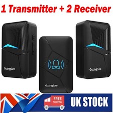 Waterproof Wireless Doorbell LED Flash Cordless Home Plug in Door Bell 55 Chimes