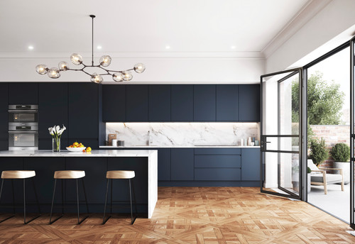 Handleless matt indigo blue - indigo,