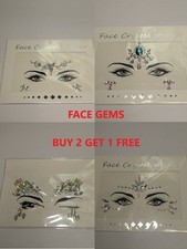 Face Gems Adhesive Glitter Face Jewel BUY 2 GET 1 FREE Festivals Body Makeup