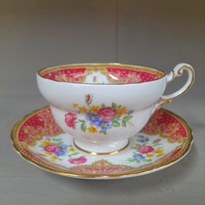 Vintage Paragon Honiton Red Bone China Tea Cup And Saucer VGC 