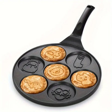 7 Holes Pancake Pan Non-stick Griddle Breakfast Egg Pancake Maker Frying Pan UK