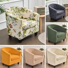 Tub Chair Cover Printed 2 Piece Stretch Barrel Chair Cover Club Chair Slip Cover