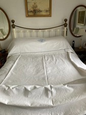 VERY LARGE ANTIQUE MONOGRAMMED LINEN SHEET