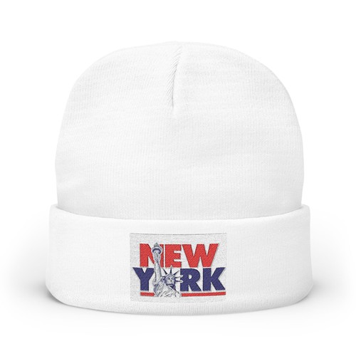 Knit beanie - knit, (embroidery)