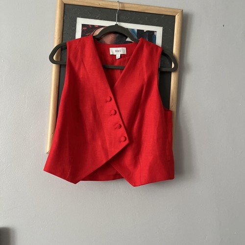 Linen blend waist coat - m&s,