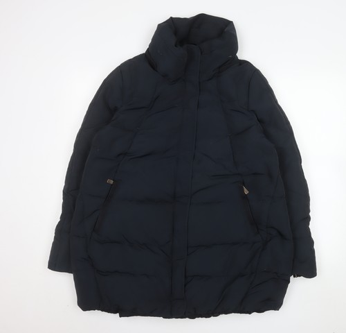 Zara women black long puffer - long,