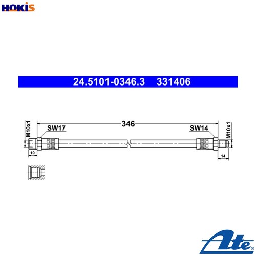 Brake hose 5101 0346 - brake,
