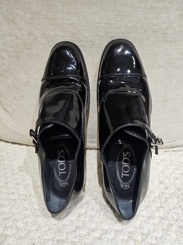Tod black patent single monk - single,