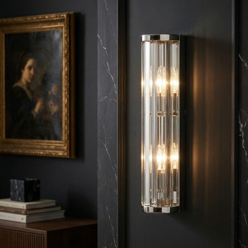 Art deco chrome finish fluted - deco,