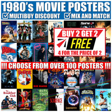 80s Classic Movie Posters Vintage Retro Film Mancave Home Bar Pub Wall Art Print