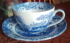 Spode Italian Blue ~ Italian Collection ~ Jumbo Breakfast Cup and Saucer