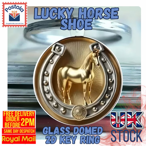 Lucky horseshoe glass domed - lucky,