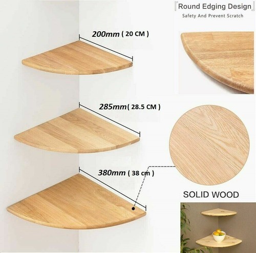 Wooden corner shelf - wooden, floating