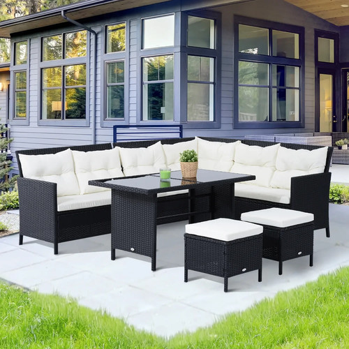 Rattan corner dining sofa - dining, set
