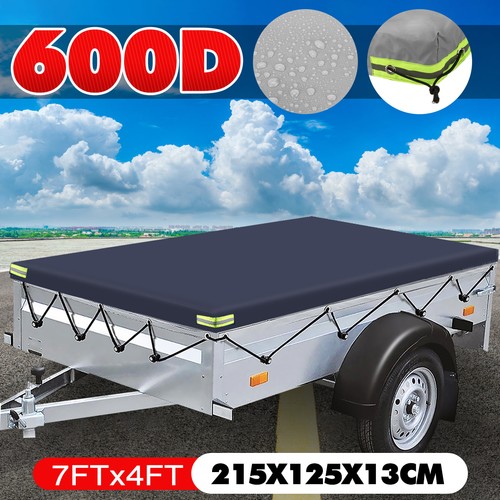 Blue trailer cover with - trailer, cords
