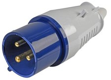 32 AMP INDUSTRIAL SITE PLUG IP44 ROUND 3PIN 230V 2P+E CARAVAN CAMPING ELECTRICS