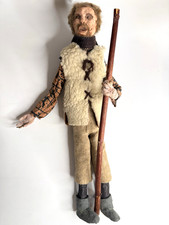 Extremely Rare Antique Papier Mache Nativity Shepherd Man Doll Figure 17”