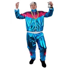 80S SHELL SUIT FANCY DRESS COSTUME CHAV 1980'S SHINY TRACKSUIT MEN'S WOMEN'S